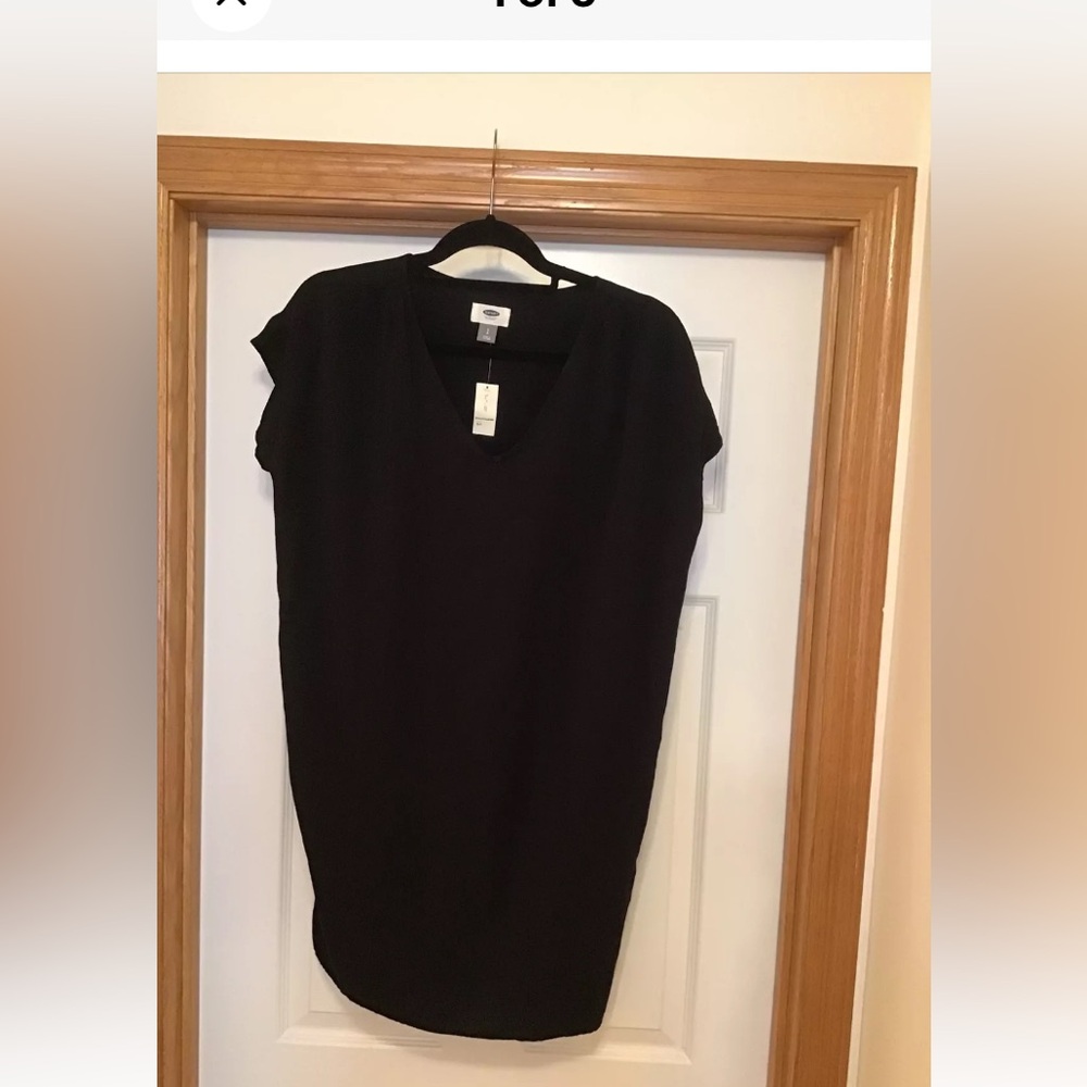 Womens old navy black sleeveless loose fit knee length dress size small NWT